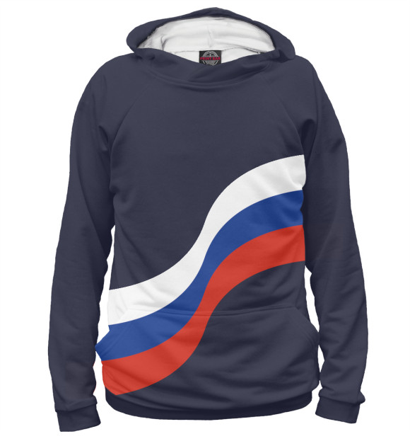 Мужское худи с изображением Tricolour Line цвета Белый