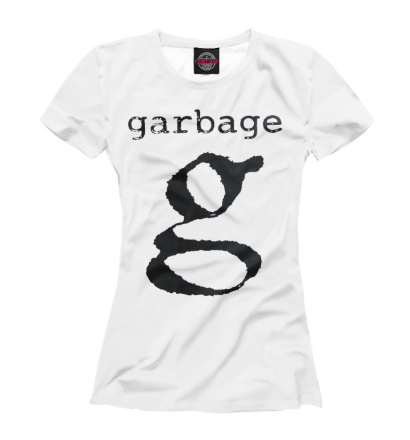 Женская футболка с изображением G - Garbage цвета Белый