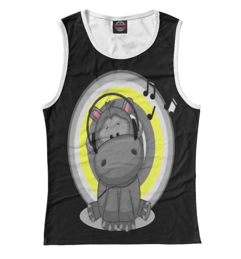 

Майки Print Bar, Белый, Бегемотик