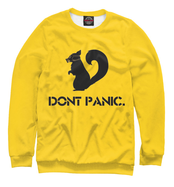 Женский свитшот с изображением Dont panic цвета Белый