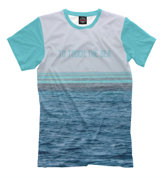 Мужская футболка с изображением to touch the sea цвета Молочно-белый