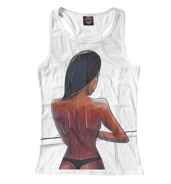 Женская майка-борцовка с изображением Гёрла цвета Белый