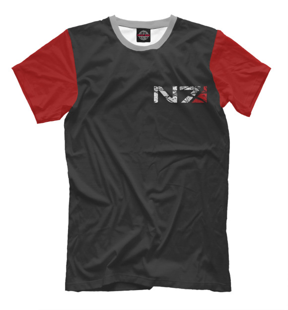 Мужская футболка с изображением Костюм N7 цвета Черный