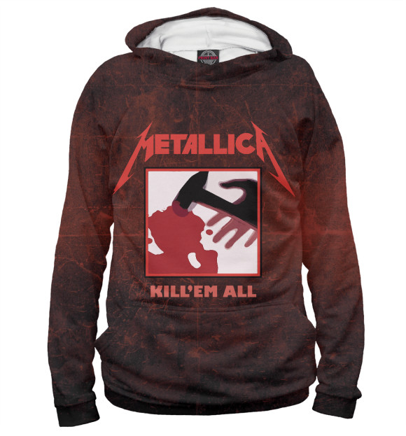 Женское худи с изображением Metallica - Kill Em All цвета Белый