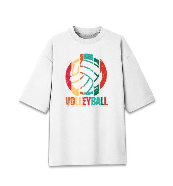Женская футболка оверсайз с изображением Волейбол цвета Белый