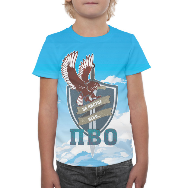 Футболка для мальчиков с изображением ПВО цвета Белый
