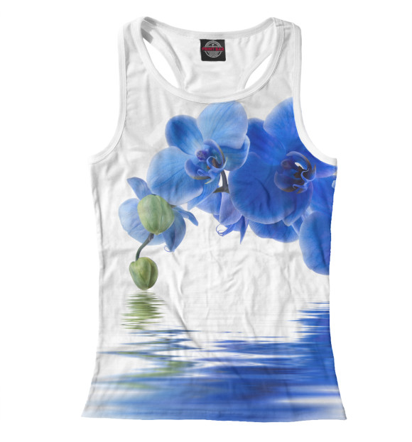 Женская майка-борцовка с изображением Орхидея цвета Белый