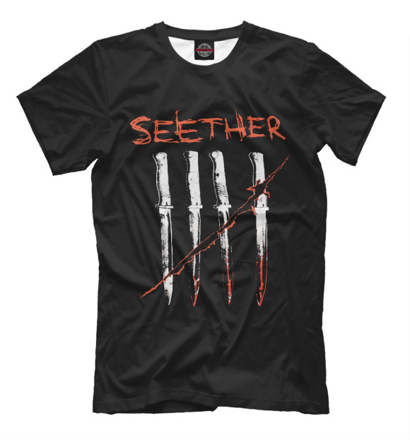Мужская футболка с изображением Seether цвета Черный