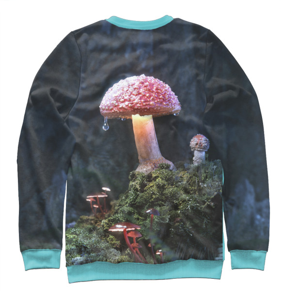 Мужской свитшот с изображением Грибы цвета Белый