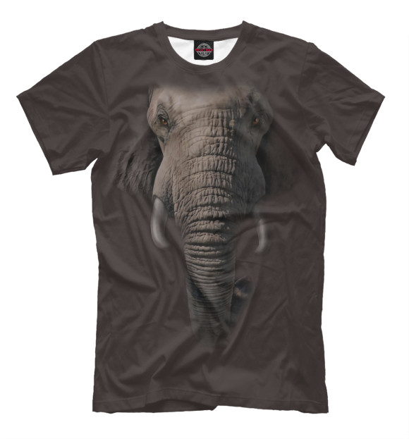 Мужская футболка с изображением Слон цвета Темно-красный
