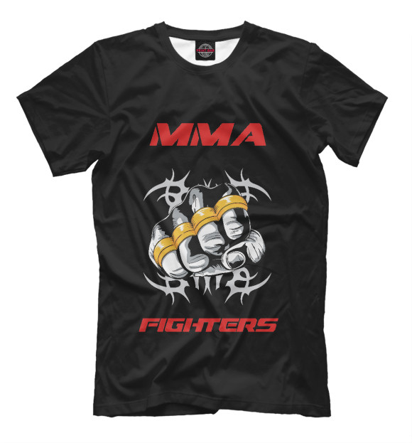 Мужская футболка с изображением MMA fighters цвета Черный