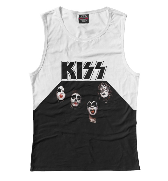 Майка для девочки с изображением Kiss цвета Белый
