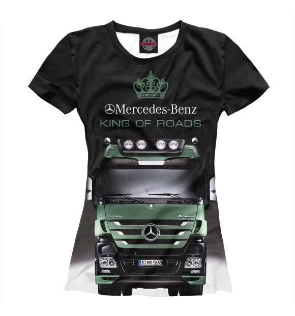 Женская футболка с изображением MERCEDES - король дорог цвета Белый