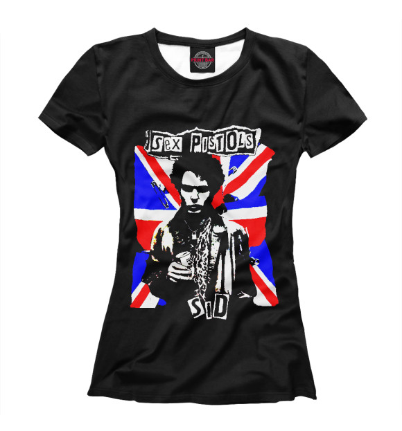 Футболка для девочек с изображением Sex Pistols цвета Белый