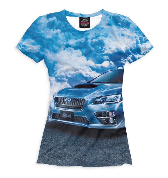 Женская футболка с изображением Subaru цвета Белый