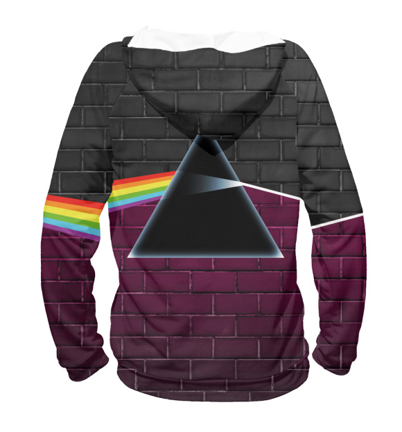 Мужское худи с изображением Pink Floyd: Пинк Флойд радуга цвета Белый