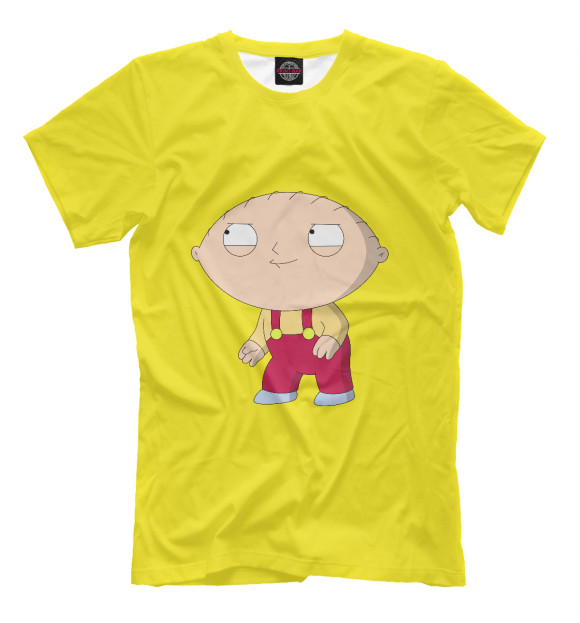 Мужская футболка с изображением Stewie цвета Желтый