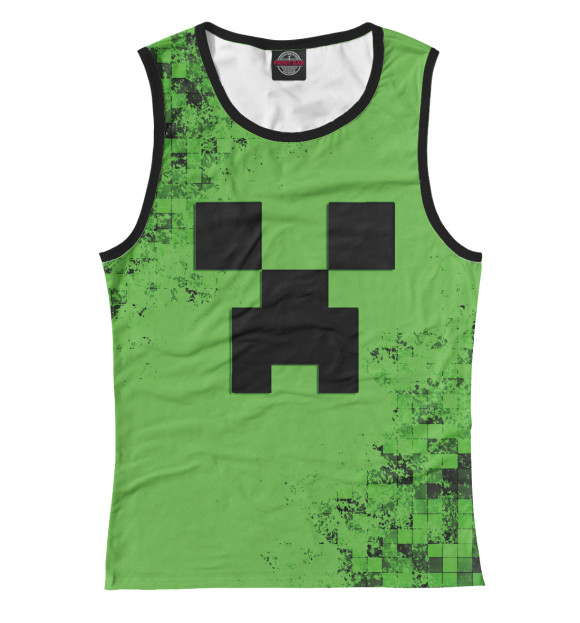 Майка для девочки с изображением Minecraft цвета Белый