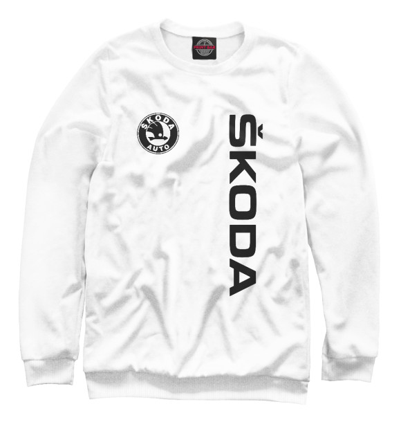 Женский свитшот с изображением Skoda цвета Белый