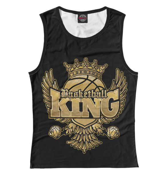 Женская майка с изображением Basketball King цвета Белый