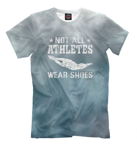 Мужская футболка с изображением Not All Athletes Wear Shoes цвета Белый