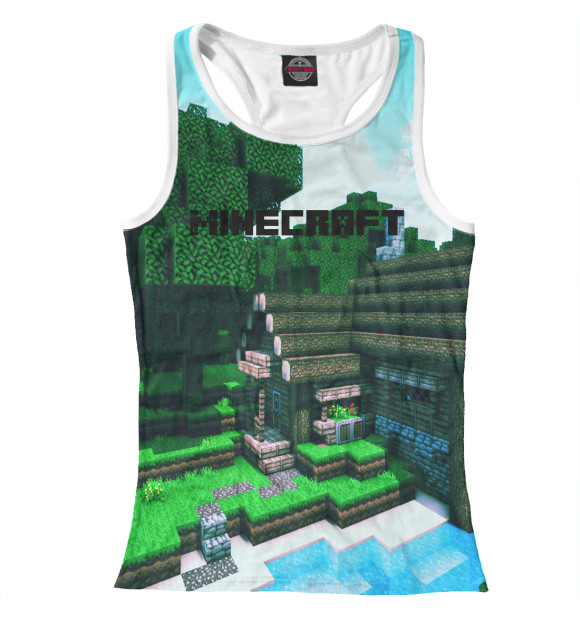 Женская майка-борцовка с изображением Minecraft цвета Белый