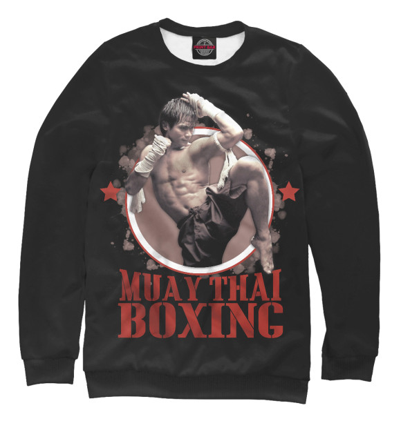 Мужской свитшот с изображением Muay Thai Boxing цвета Белый
