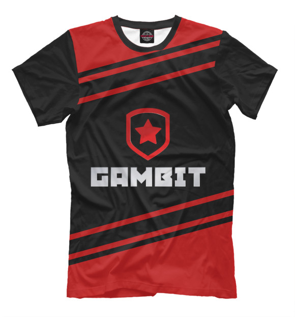 Мужская футболка с изображением Gambit цвета Черный