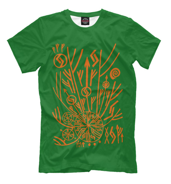 Мужская футболка с изображением Приумножение Богатства цвета Зеленый