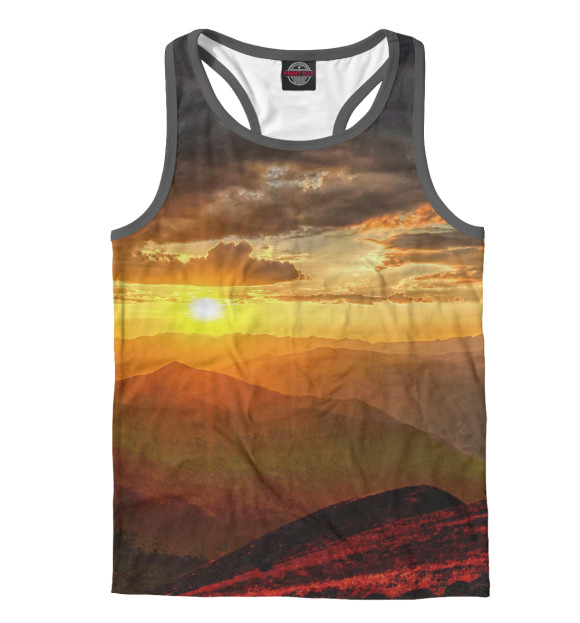 Мужская майка-борцовка с изображением Восход цвета Белый