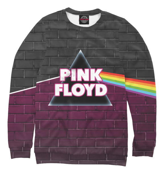 Свитшот для мальчиков с изображением Pink Floyd: Пинк Флойд радуга цвета Белый