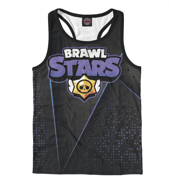 Мужская майка-борцовка с изображением Brawl Stars цвета Белый