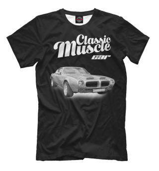 Мужская футболка Classic muscle car (черный фон)