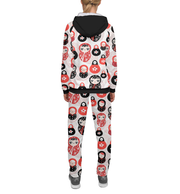 Женский спортивный костюм с изображением Матрешка цвета Белый