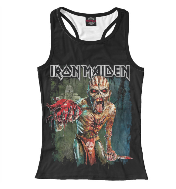 Женская майка-борцовка с изображением Iron Maiden цвета Белый