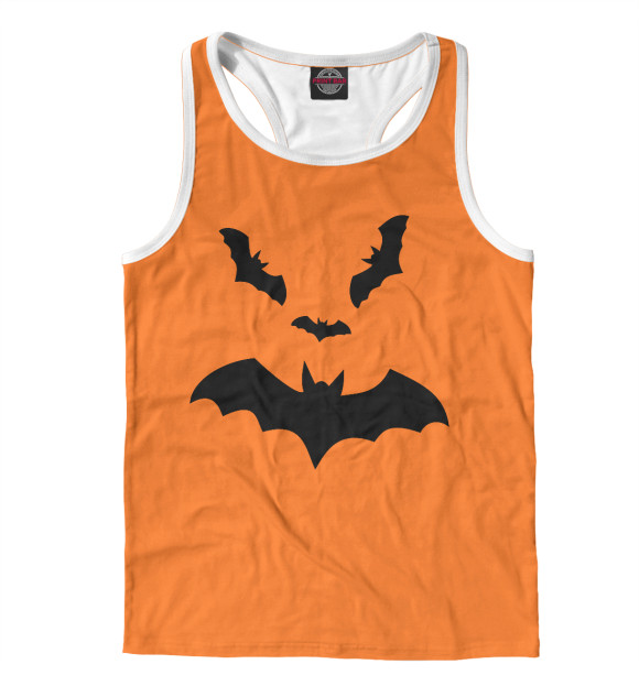 Мужская майка-борцовка с изображением Летучие мыши цвета Белый