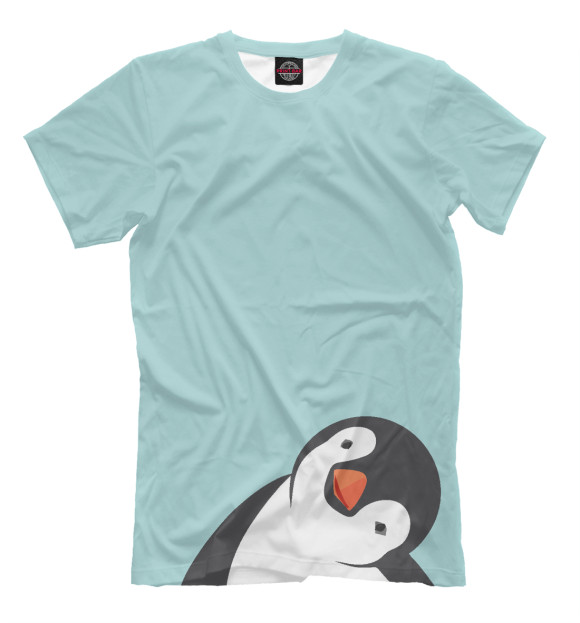 Мужская футболка с изображением Пингвинчик цвета Бежевый