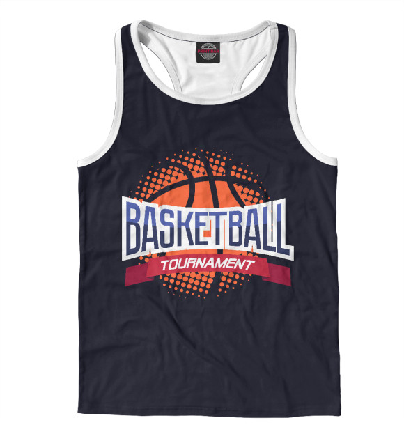 Мужская майка-борцовка с изображением Баскетбол цвета Белый