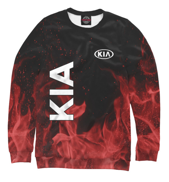 Свитшот для мальчиков с изображением KIA red fire цвета Белый