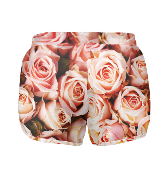 Женские шорты с изображением Розы цвета Белый