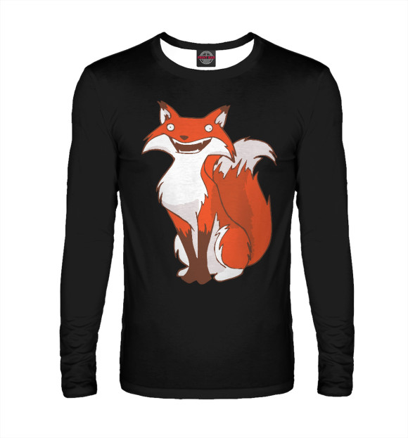 Мужской лонгслив с изображением Хитрый лис цвета Белый