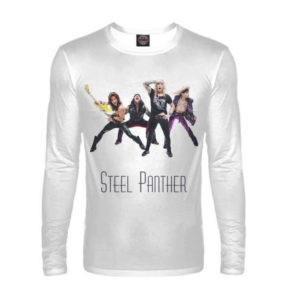 Мужской лонгслив с изображением Steel Panther цвета Белый