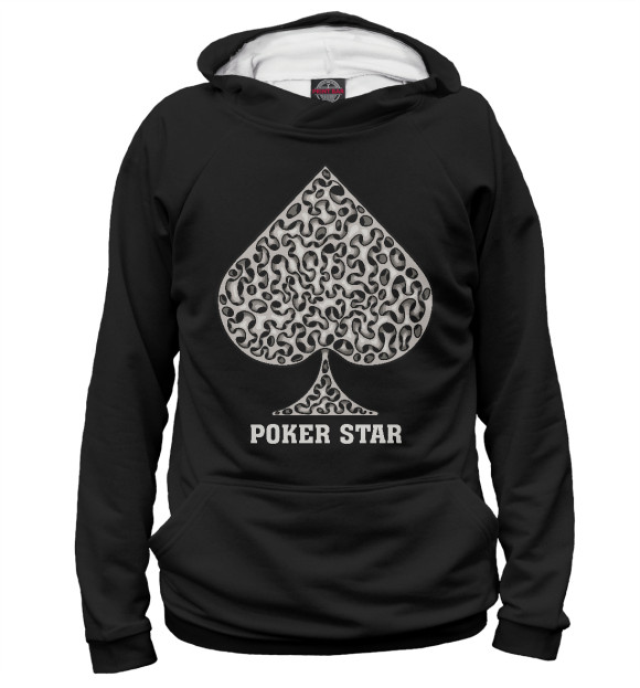 Худи для девочки с изображением Poker Star цвета Белый