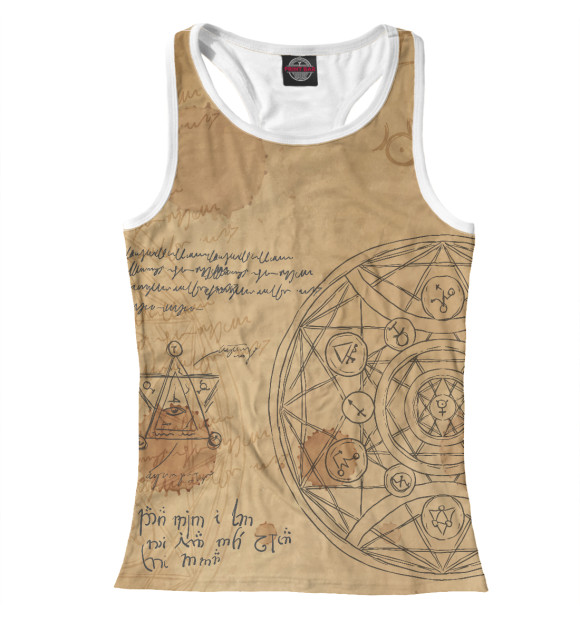 Женская майка-борцовка с изображением Alchemy цвета Белый