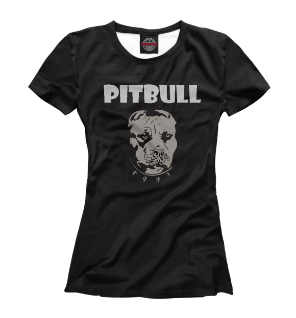 Женская футболка с изображением PITBULL цвета Белый