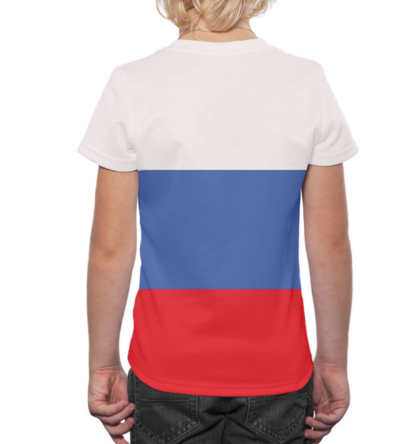 Футболка для мальчиков с изображением Триколор и герб цвета Белый