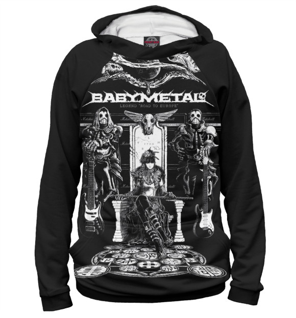 Мужское худи с изображением Babymetal цвета Белый