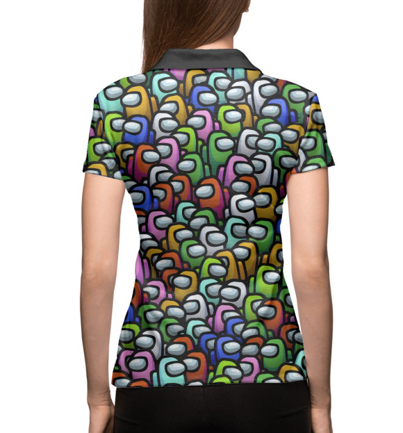 Женское поло с изображением Амонг Ас цвета Белый