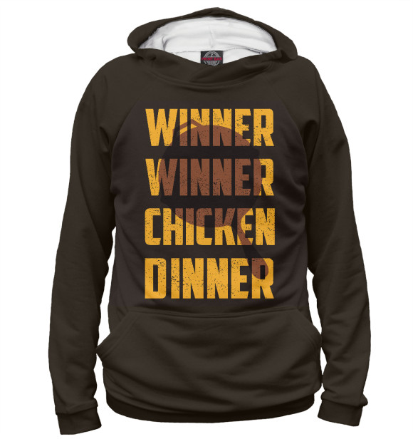 Худи для мальчика с изображением Winner winner chicken dinner цвета Белый