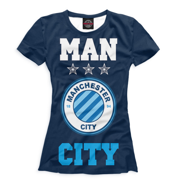 Женская футболка с изображением Manchester City цвета Белый